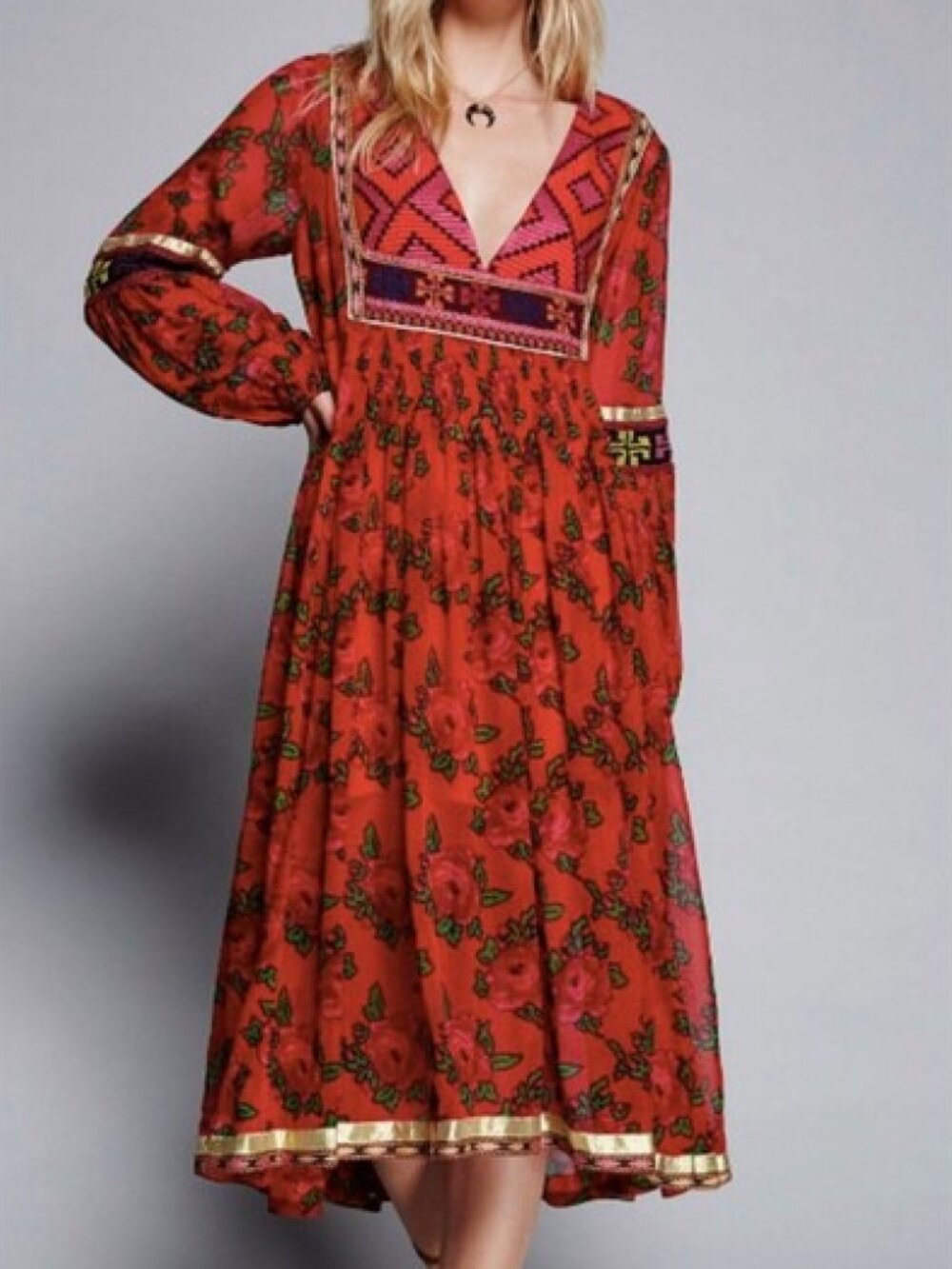 Free People Bold Blooms Maxi Dress  XS - Picture 3 of 7